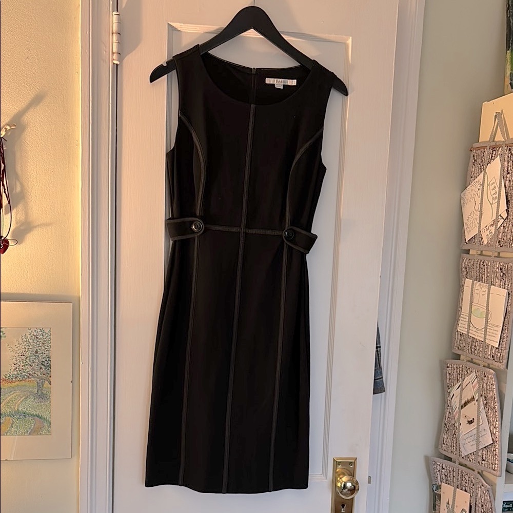 Elegant Black Boden Dress sz 6R. VG condition. Hidden Zipper back.